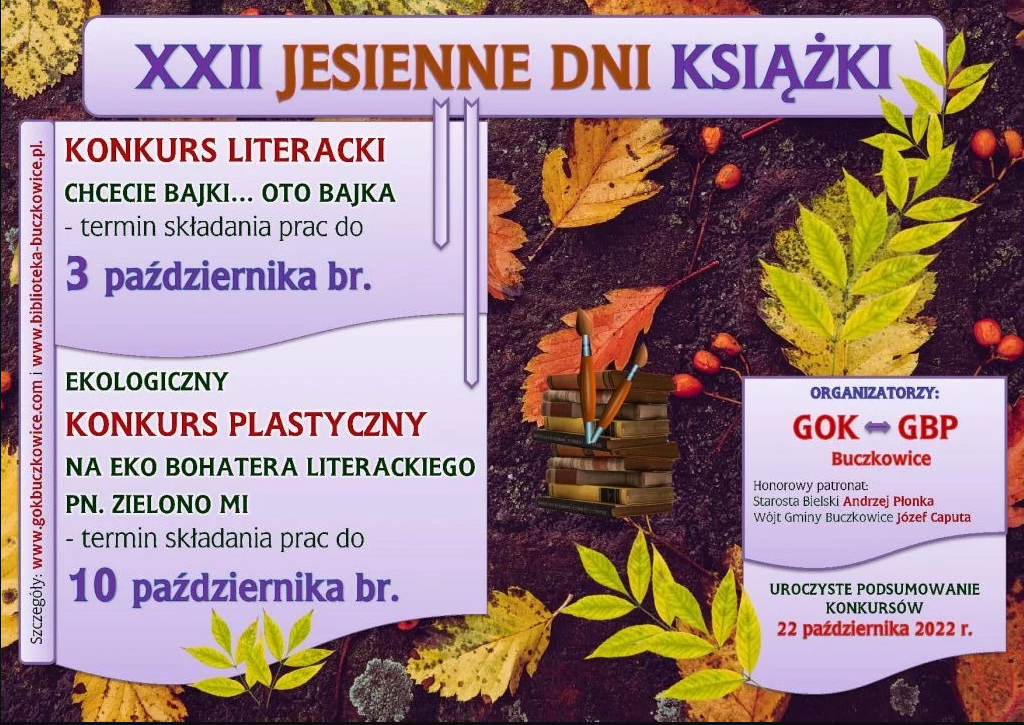 Wojewódzkie Konkursy Literackie i Plastyczne XXII Jesienne Dni Książki